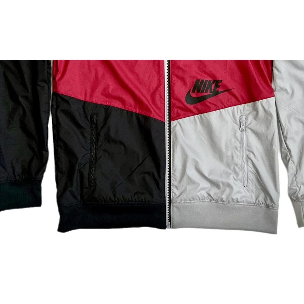 Nike Jacket Big‎ Kids Size XL Sportswear Windrunner Red Black Hoodie 850443-659